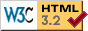 W3C: HTML 3.2 Checked logo